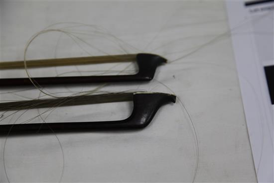 An English Dodd violin or cello bow & another bow